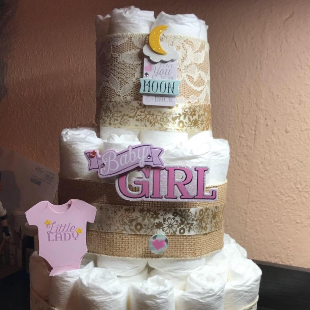 Diaper cake for babygirl